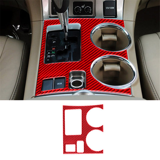 for Toyota Highlander 2008-2013 Center Console Frame Trim Cover Carbon Fiber Red
