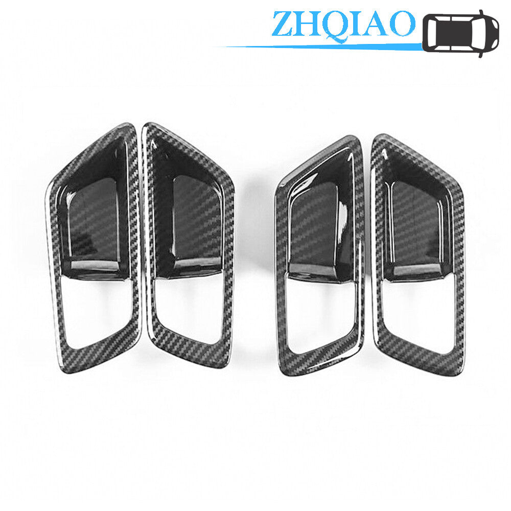4Pcs Carbon Fiber Inner Door Handle Bowl Cover Trim Fits for Toyota CHR C-HR 16-19