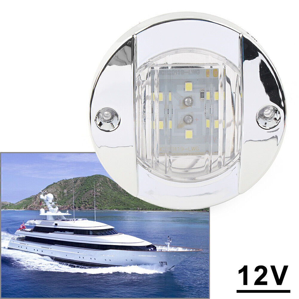 12V LED Side Marker Trailer Lights White Lamp Round Fit Truck Trailer RV Boat