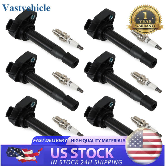 UF242 Ignition Coil Pack and Iridium Spark Plug Set of 6 for Acura CL TL 3.2L V6