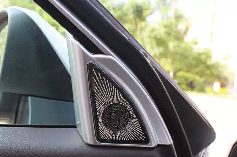 for Toyota Highlander 2020-2023 Black+Silver A-Pillar Speaker Sound Cover Trims