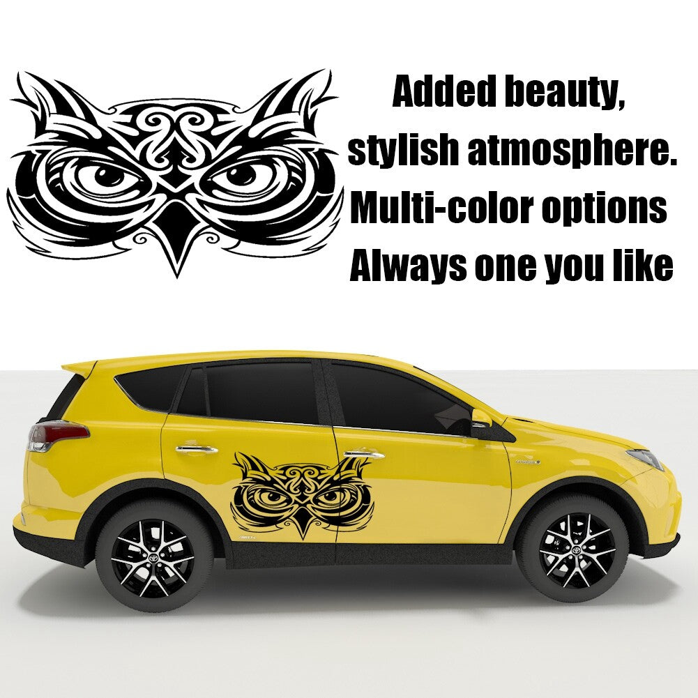 1PCS Car Truck SUV Hood Side Body Vinyl Black Owl Decal Emblem Cool Logo Sticker