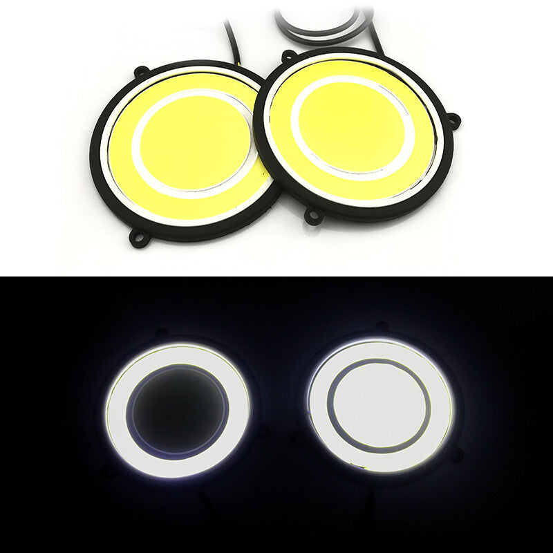 2-Pack 5-inch Car Daytime Running Lights, Round White LED COB Driving Fog Lights