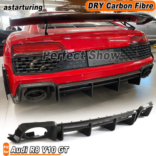 Fit for Audi R8 GT 2-Door 2022-2024 DRY Carbon Fiber Rear Bumper Diffuser Lip