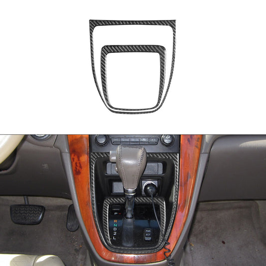 2Pcs Carbon Fiber Interior Gear Shift Frame Cover Trim for Lexus RX300 1998-2003