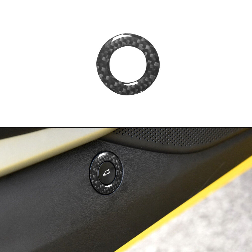 Carbon Fiber Rear Trunk Switch Button Cover Trim Ring for Chevrolet Camaro 2017+