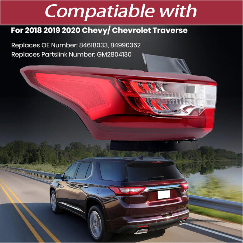 for Chevrolet Traverse 2018 2019 2020 LED Tail Light Lamp Left Driver Side US