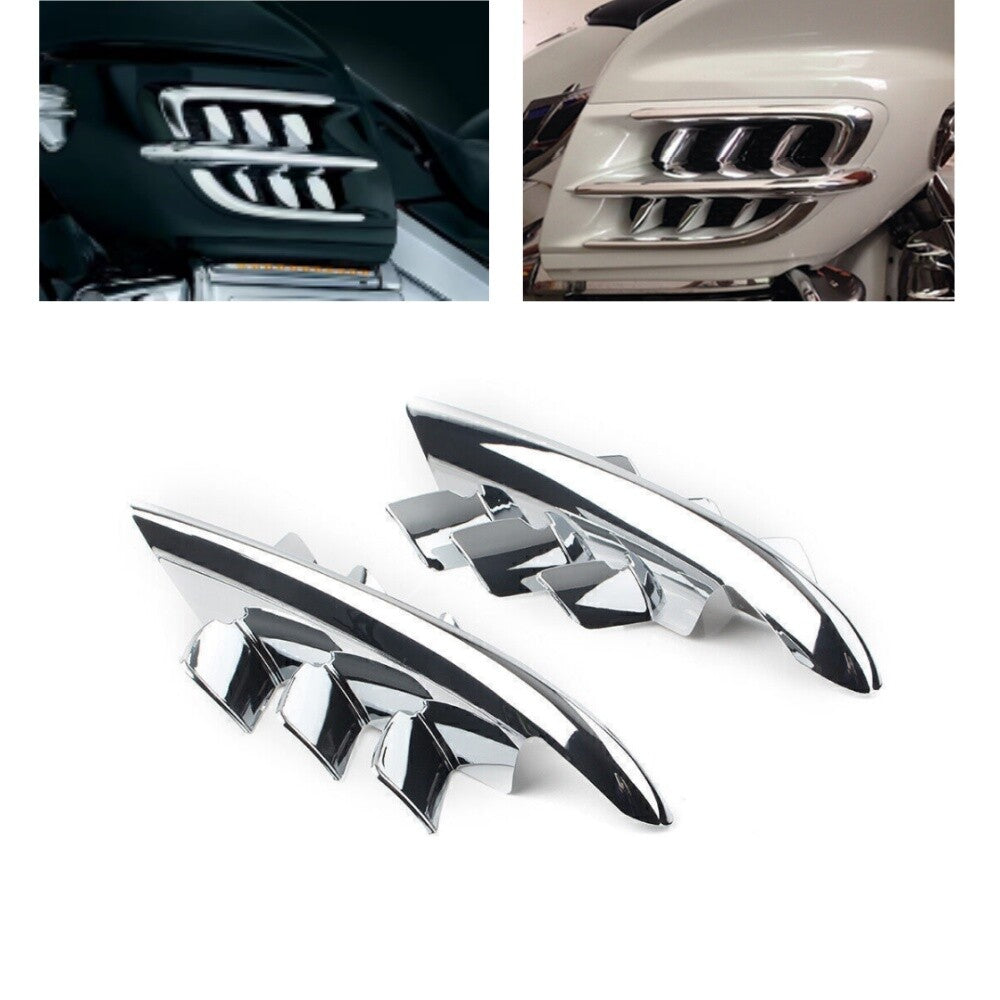 Motorcycle Chrome Shark Gills Fairing Accents for Honda Goldwing GL1800 2001-11
