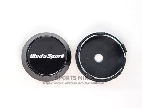 4x60mm Weds Sport Black Badge Wheel Cap Rim Cap Decal Badge TE37