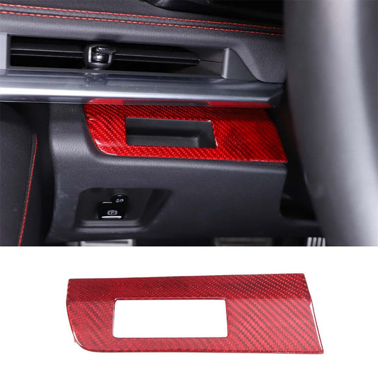 Red Carbon Steering Wheel Left Card Slot Cover for Chevrolet for Corvette C8 2020-24