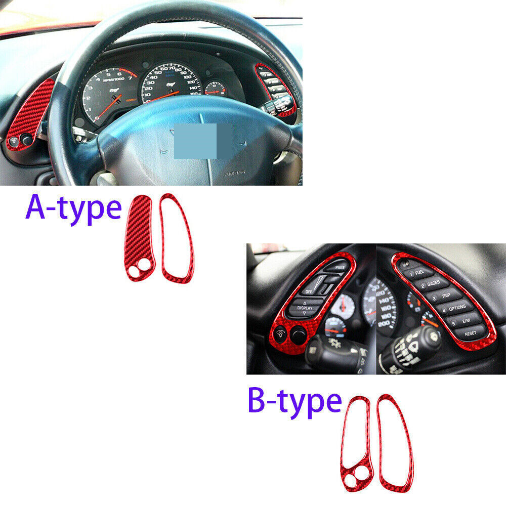 Red Carbon Fiber Speedometer Side Panel Trim for Chevrolet for Corvette C5 1998-2004