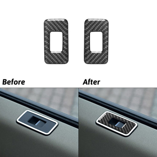 2X Carbon Fibre Rear Window Regulator Trims for Land Rover Discovery Sport 2015-2019
