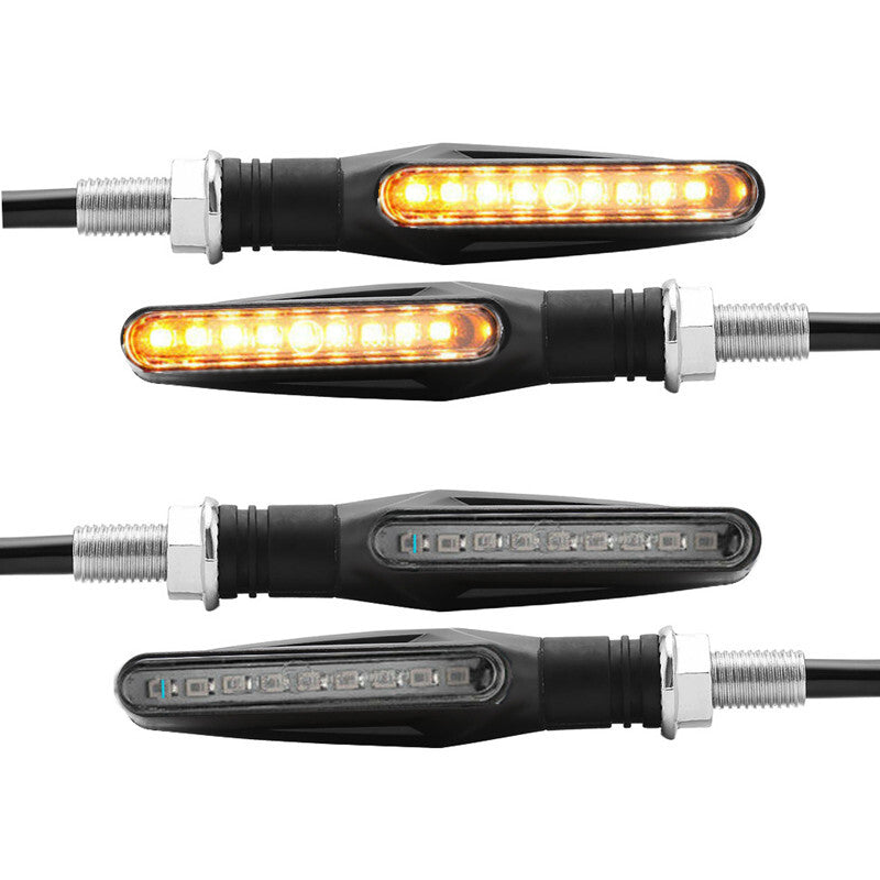 4pcs Motorcycle Turn Sequential Signals LED Blinker Flowing Water Flashing Light
