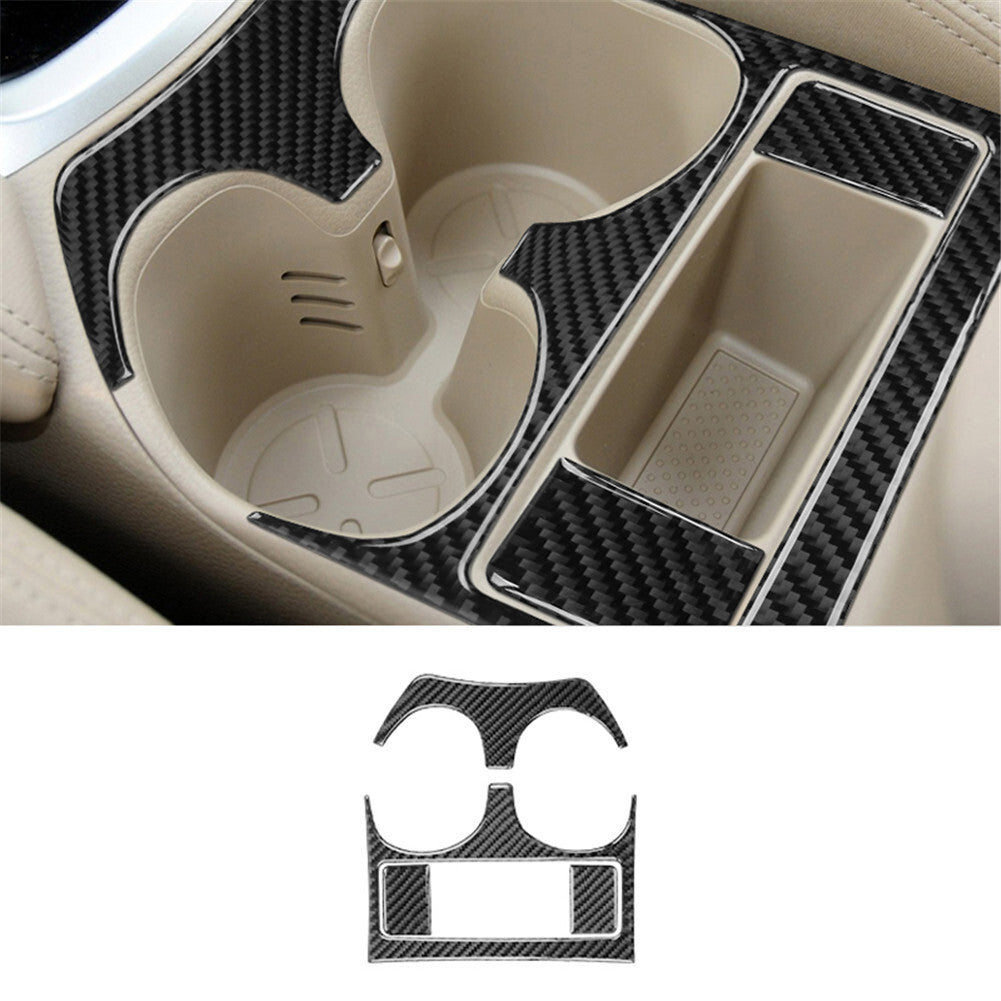 Carbon Fiber Center Cup Holder Panel Cover Trim for Nissan Rogue 2014-2016