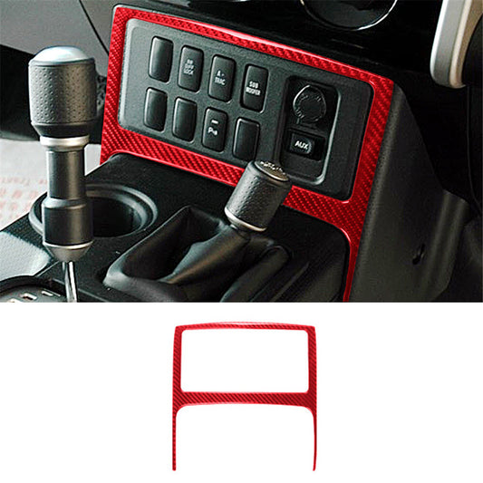 Central Control Button Frame Trim Red Carbon Fiber for Toyota FJ Curiser 2007-21