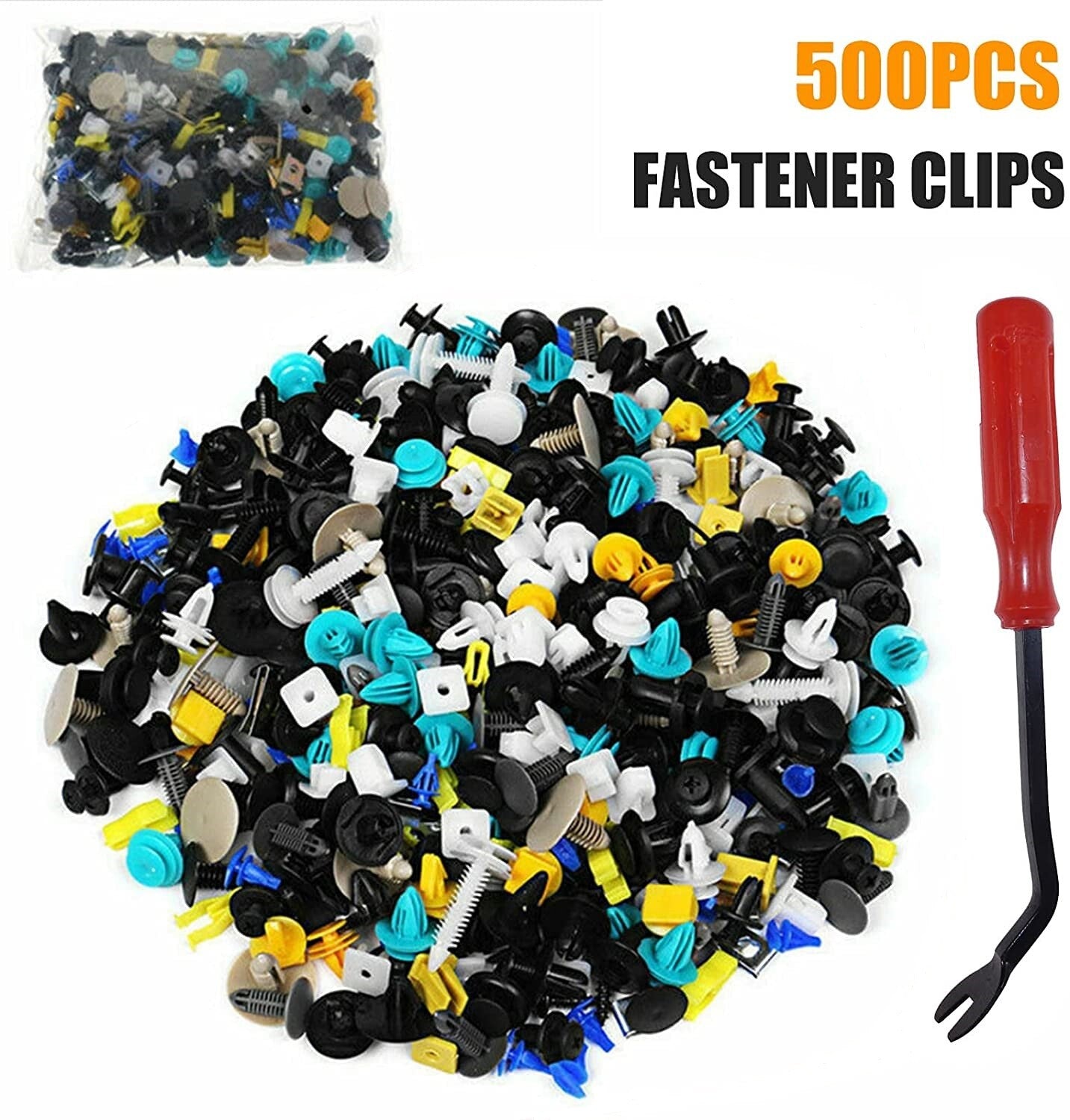 Hybrid car bumper fender trim panel retainer rivet push clip for Ford