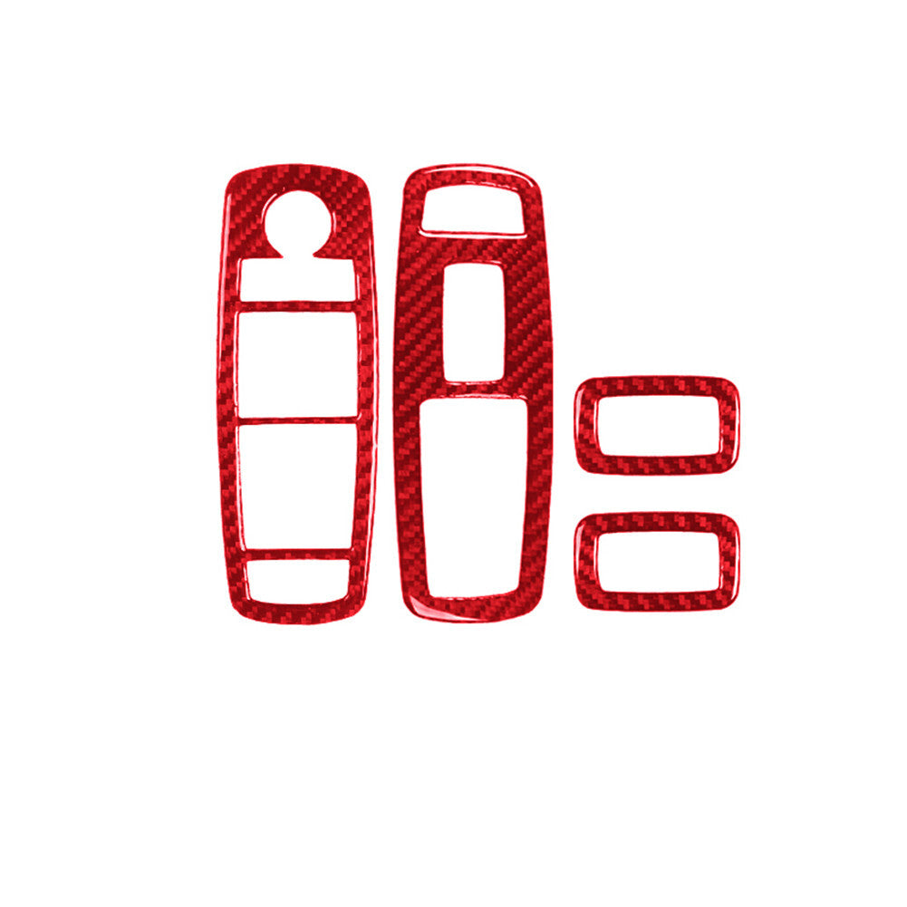 4-Pack Red Carbon Fiber Interior Window Covers for Chrysler 300 (for 2015-22)