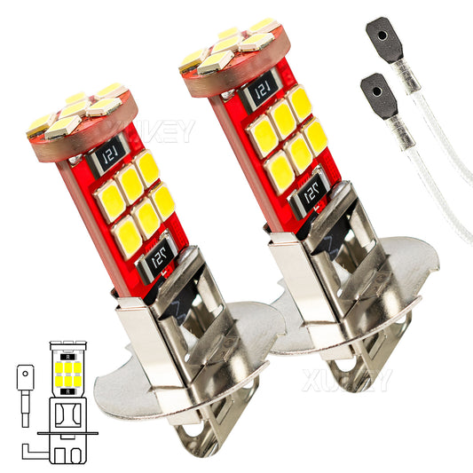 New H3 18-SMD 2835 LED Bulbs Xenon White 6000K Car Fog Light Driving Lamp 12V