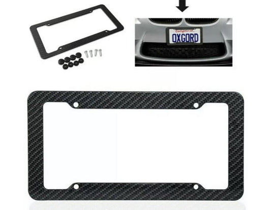 Car license plate frame cap boot trunk black carbon suitable for Cadillac