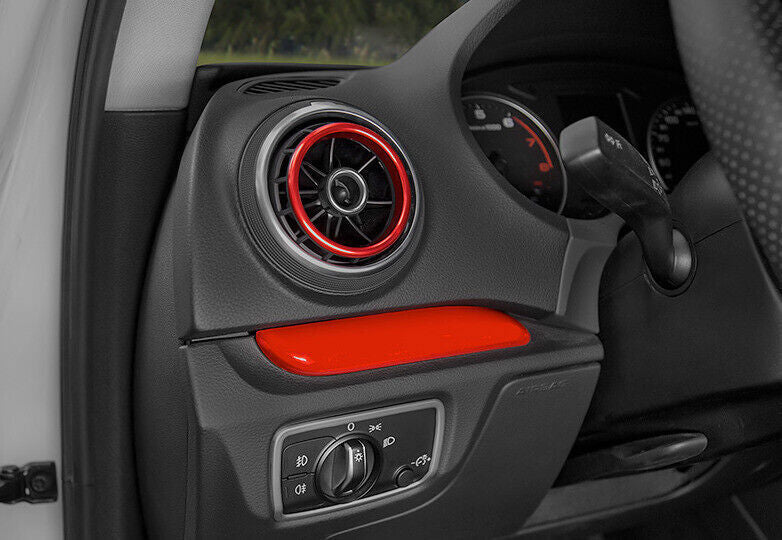 Fit for Audi A3 S3 2014-20 ABS Red Inner Central Console Dashboard Strip Trim 3P