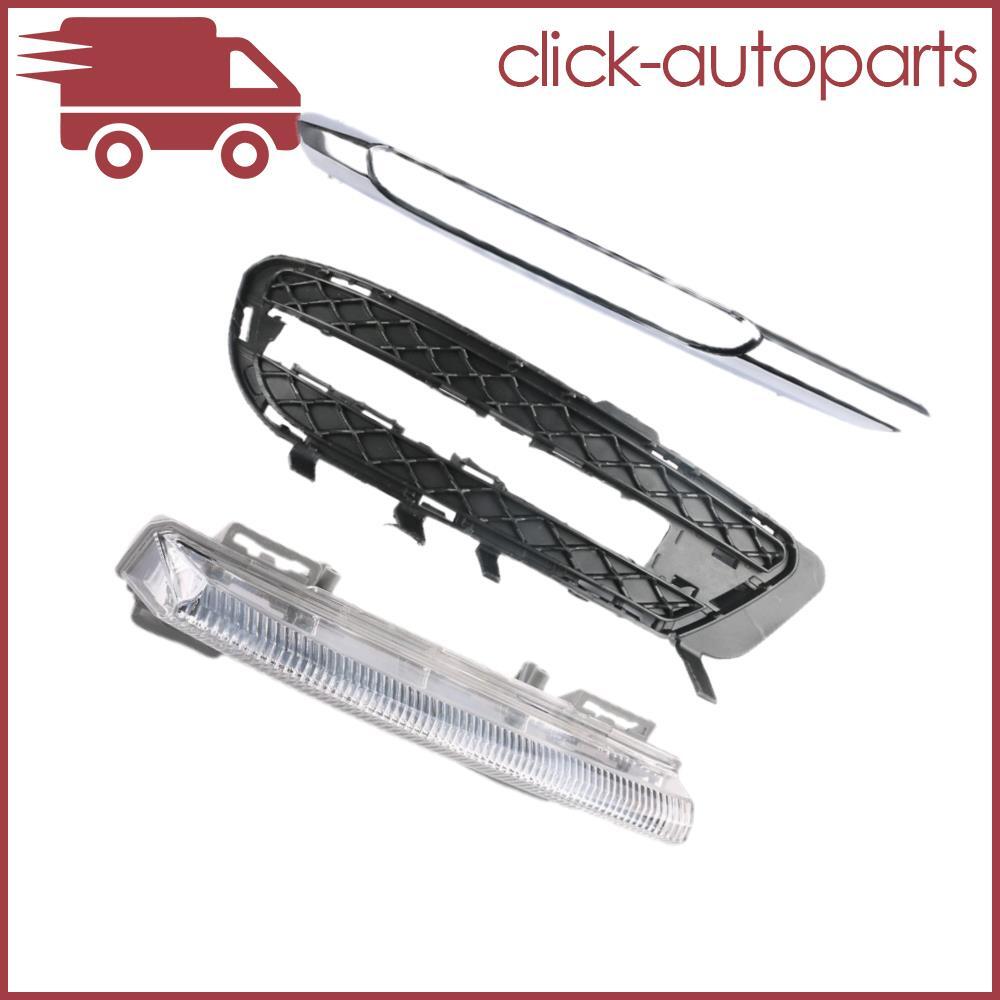 3X Right Bumper Fog Light Lamp + Grille Trim Set For W212 E350 E550 2012-2013
