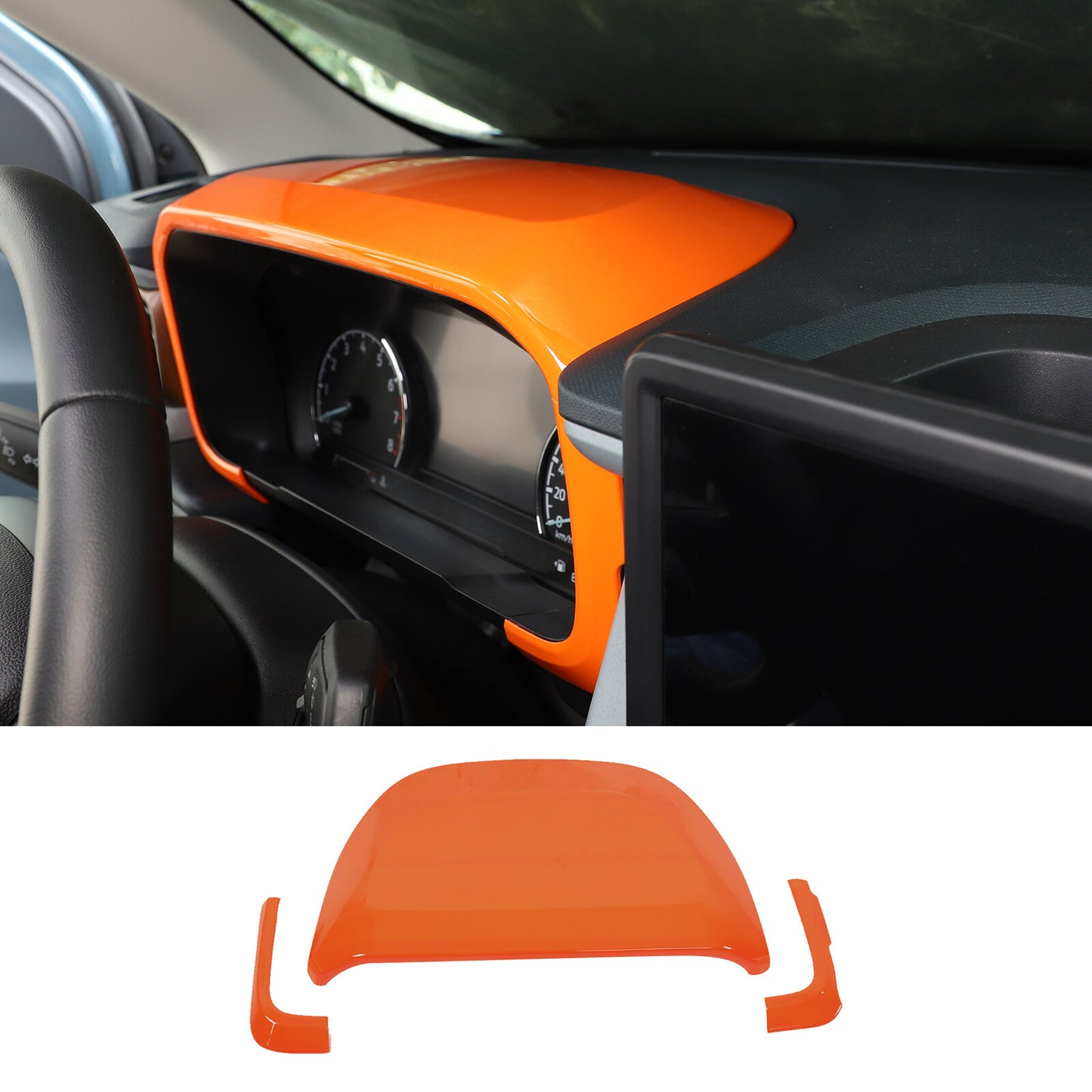 2-Piece ABS Orange Front and Rear Badge Decorative Rings for Ford Maverick 2022+