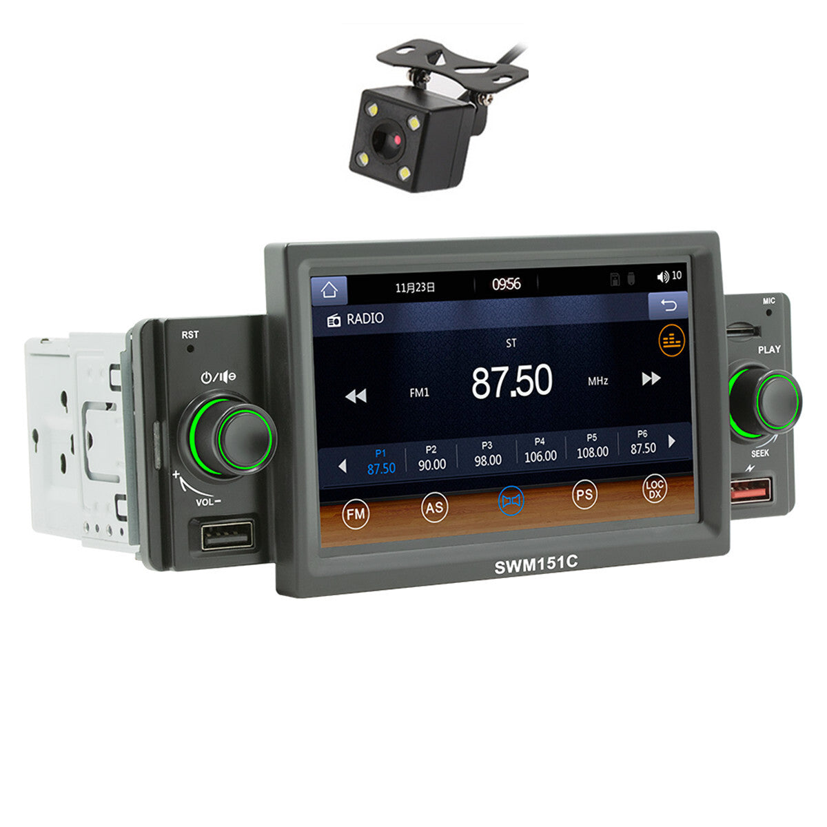 Car MP5 Player 5in 1Din Stereo Radio For Apple Carplay Android Auto BT Camera