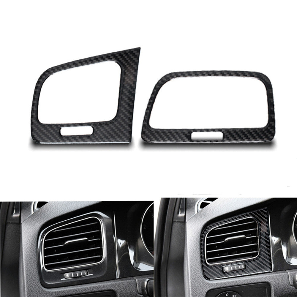 2Pcs Carbon Fiber Side Air Vent Outlet Cover Trim for VW for Golf MK7 2014-2019