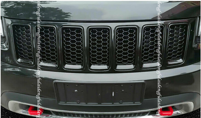 for Jeep Grand Cherokee 2014-16 Black Front bumper Center Mesh Grille Cover Trim