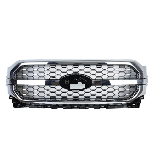 ML34-8200 Satin Grill Grille Black Chrome Frame for Ford F150 2021-2023