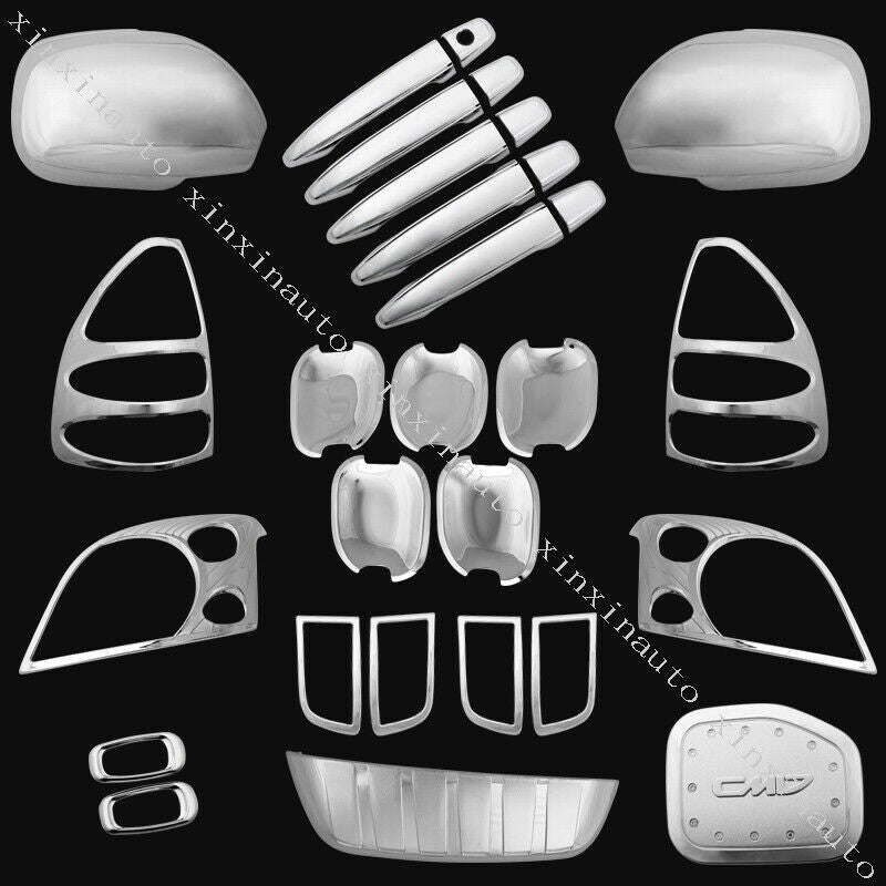 For 2003-2009 for Toyota Prado FJ120 Chrome Exterior Full Set Molding Cover Trim Kit