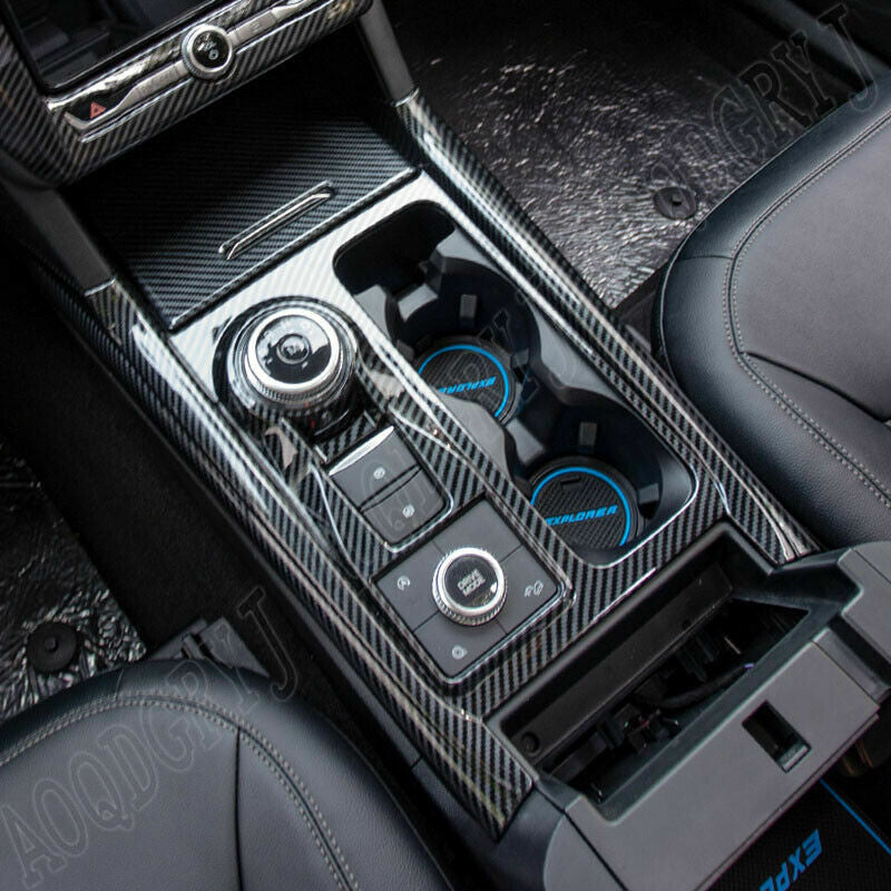 Carbon fiber ABS Gear Shift Box Panel Cover Stickers for Ford Explorer 2020-2022