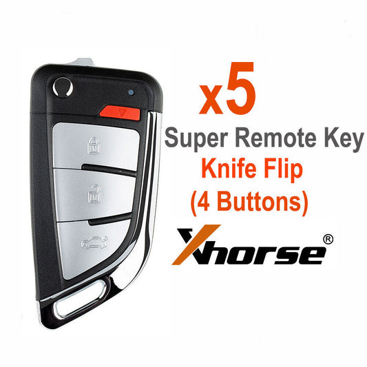 5¡Á XEKF20EN Super Remote Key 4 Buttons + Super Chip for Key Tool Max Pro