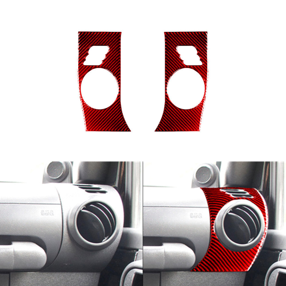 Red Carbon Fiber Defogging Air Vent Frame Cover Trim for Jeep for Wrangler 2007-2010