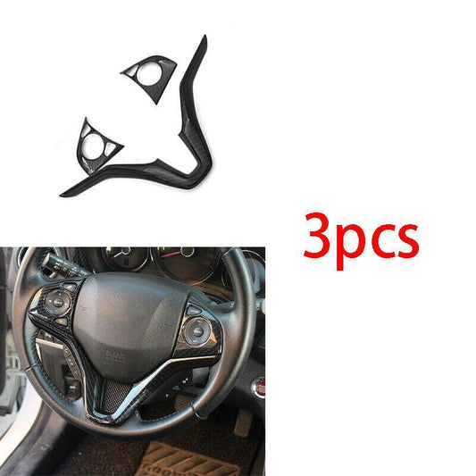 Steering Wheel Button Frame Trim 3pcs Carbon Fiber Fit for 2016-2020 for Honda HR-V
