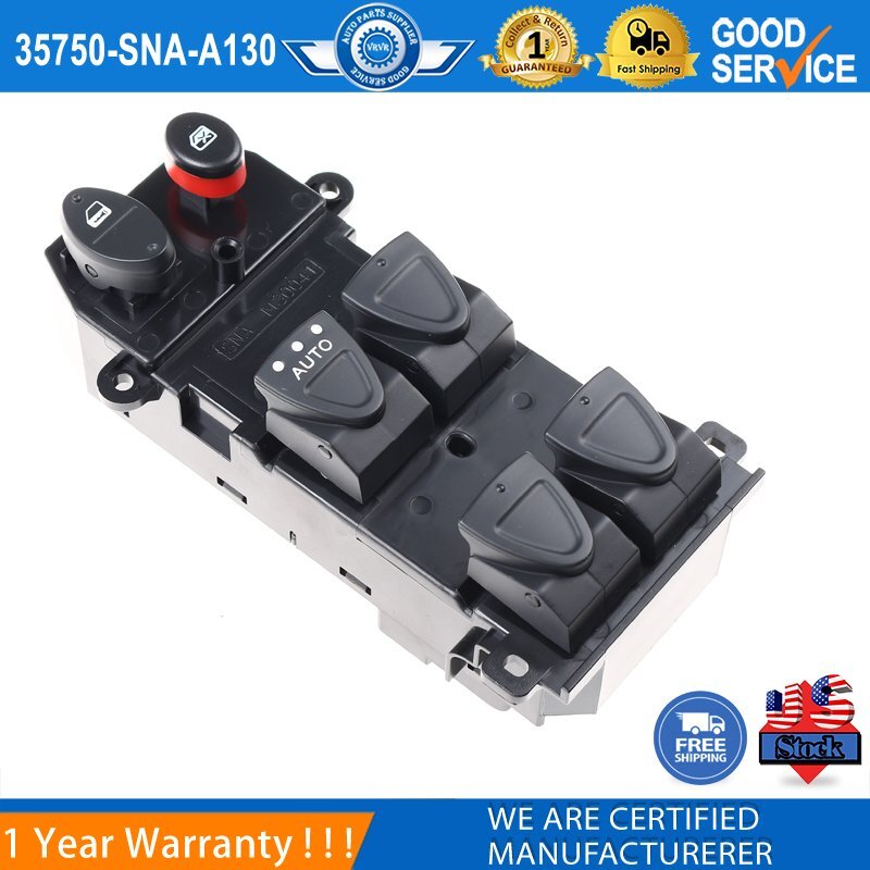 Power Drive Left Window Switch 35750-SNA-A130-M1, suitable for Honda for Civic 2006-2011.