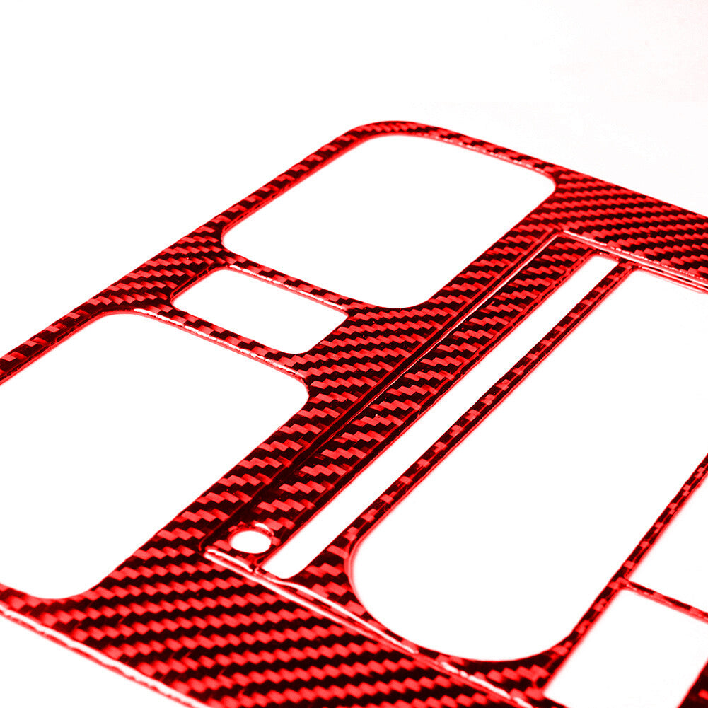 Red Carbon Fiber Center Air Outlet CD Cover Trim for Subaru Forester 2005-2006