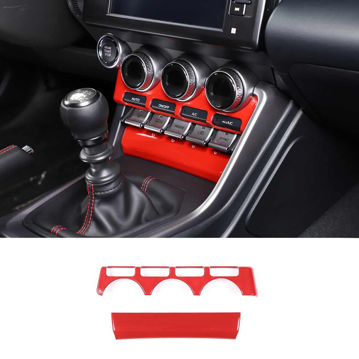 4-piece carbon fiber interior door armrest lower cover trim for Toyota Tundra 14-20