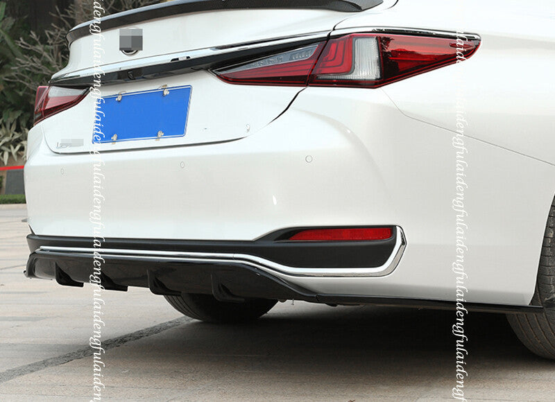 for Lexus ES350/300H/250 19-22 Black Rear Bumper Spoiler Lip Diffuser Trim Cover