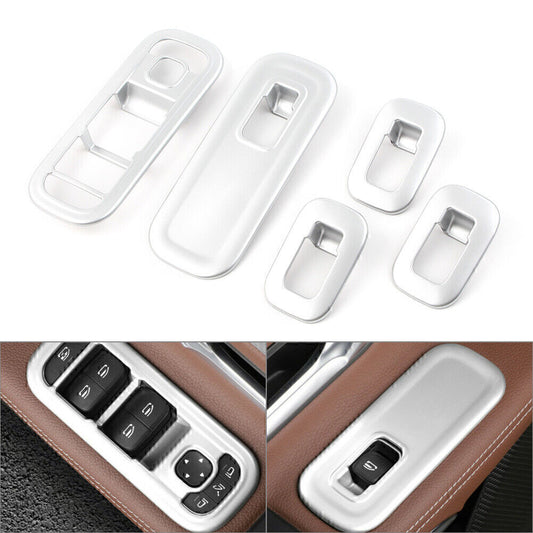 Left Drive Door Window Switch Cover Trims Silver For 2019 for Mercedes-Benz A-Class