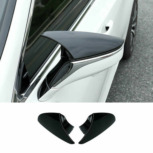 for Lexus RC for ES LS LC UX 2019-22 Gloss Black Ox Horn Rearview Mirror Cover Trims