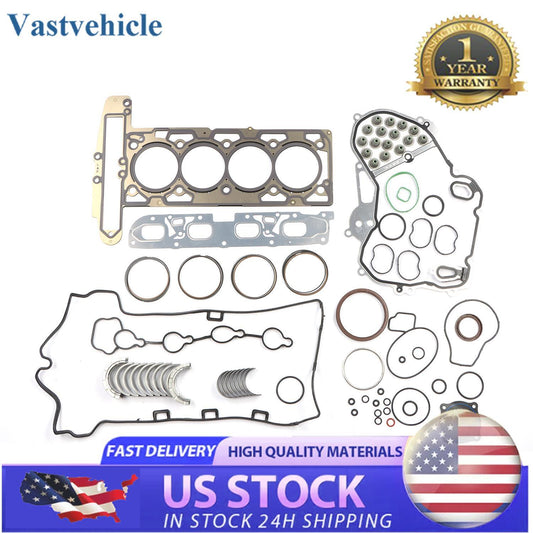 for Buick for Chevrolet for Pontiac for Saturn 06-17 2.4L Full Gasket Set Bearings Rings