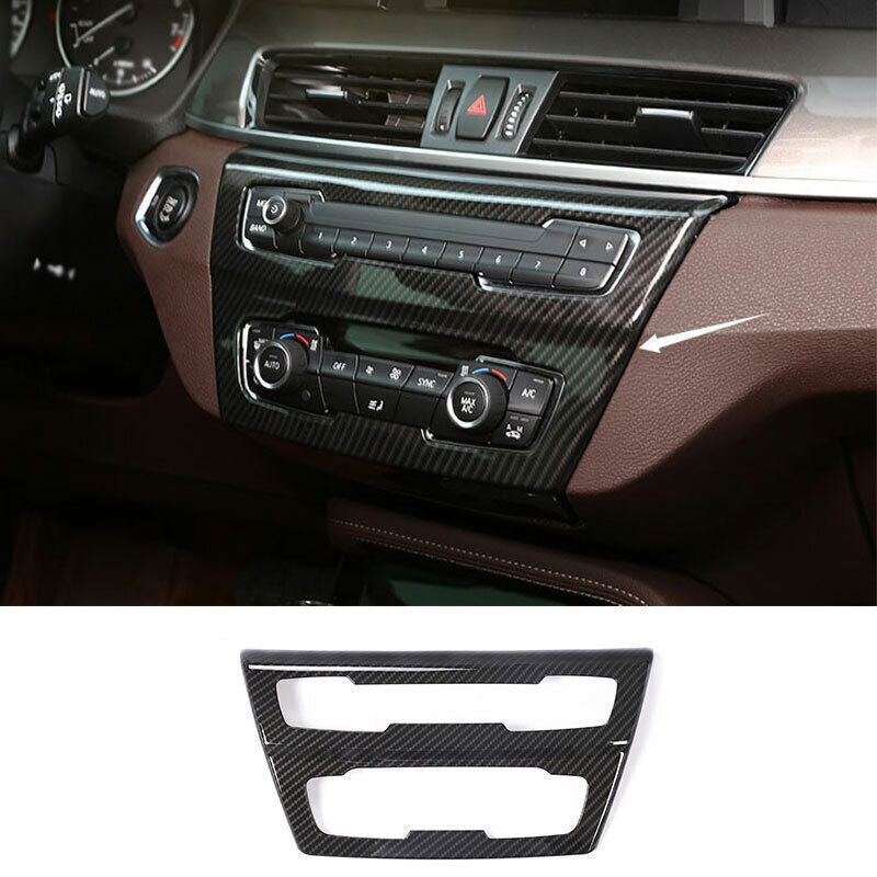for BMW X1 F48 2016-22 ABS Carbon Fiber Console CD Button Control Frame Trim 1P