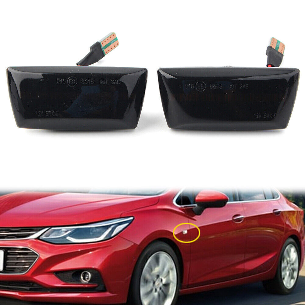 2PCS Dynamic LED Side Marker Light Black Shell for Opel Astra H MK5 Zafira B MK2