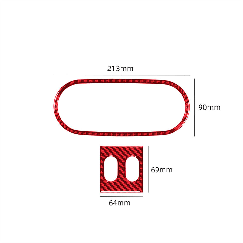 Red Carbon Fiber Roof Reading Light Lamp Panel Trim for Ford F-150 FX4 2004-2008