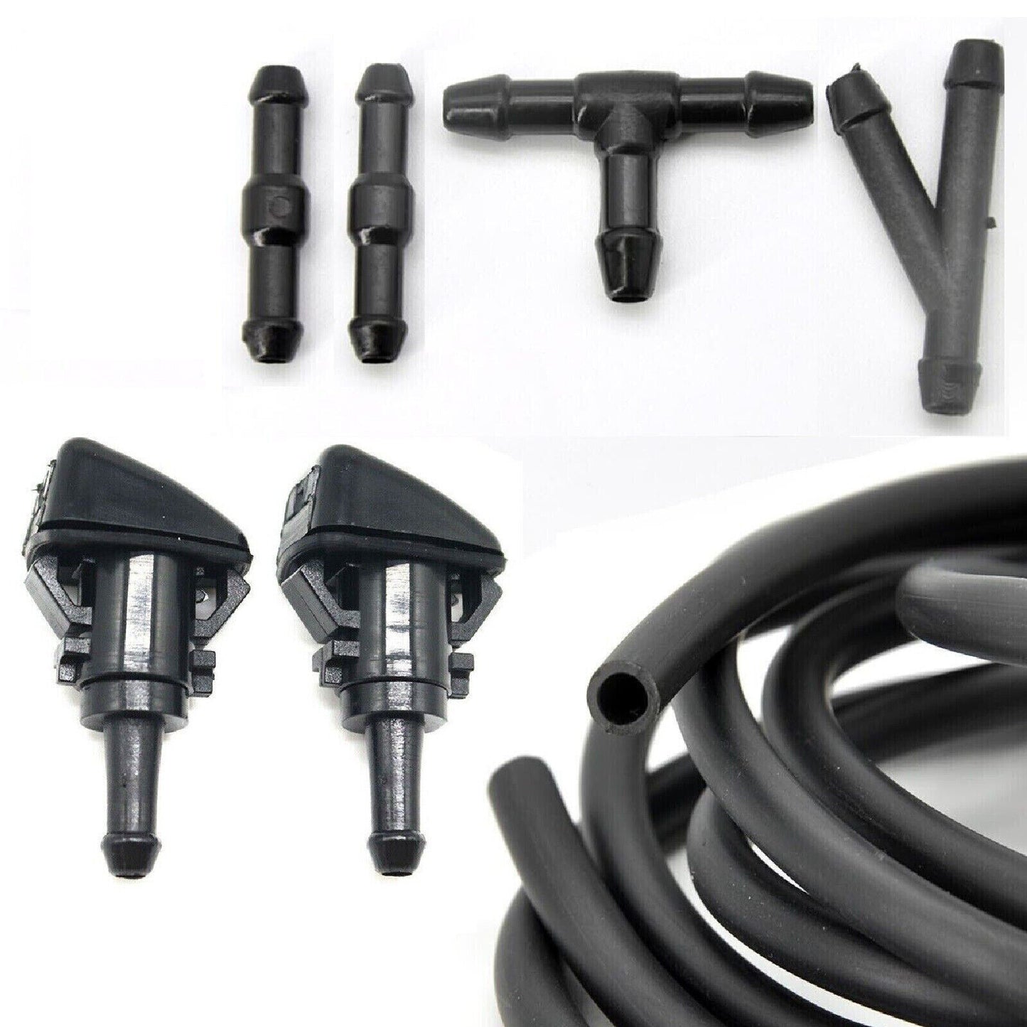 Universal Car Windshield Wiper Washer Squirter Nozzle Spray Jet Kit Fluid Hose