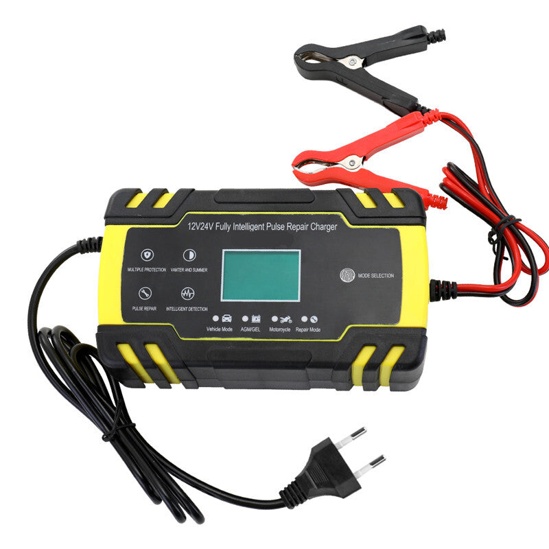 Car Automatic TouchScreen Pulse Repair LCD Lead Acid Battery Charger EU Plug