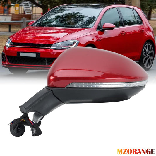 F¨¹r for VW for Golf VII MK7 2012-2020 Links Au?enspiegel Spiegel Elektrisch Heizung Rot