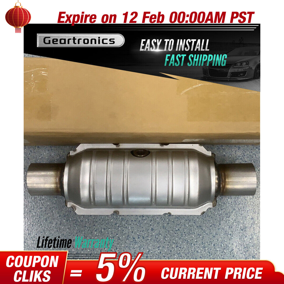 2.5 UNIVERSAL Weld-On Three-way Catalytic Converter Stainless Steel US