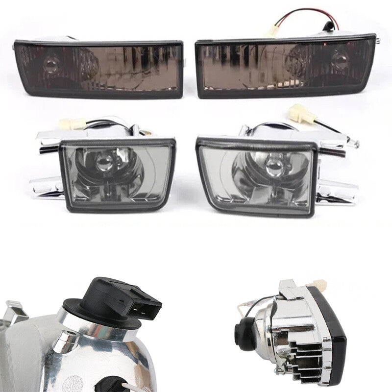 Front bumper fog lights + turn signal smoke effect applicable to 1993-1998 for Volkswagen for Jetta for Golf Mk3.